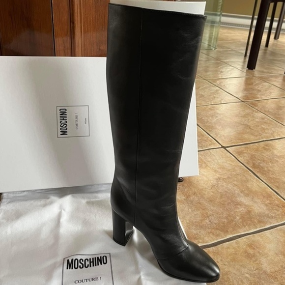 MOSCHINO Tall Leather Boots - Picture 4 of 13